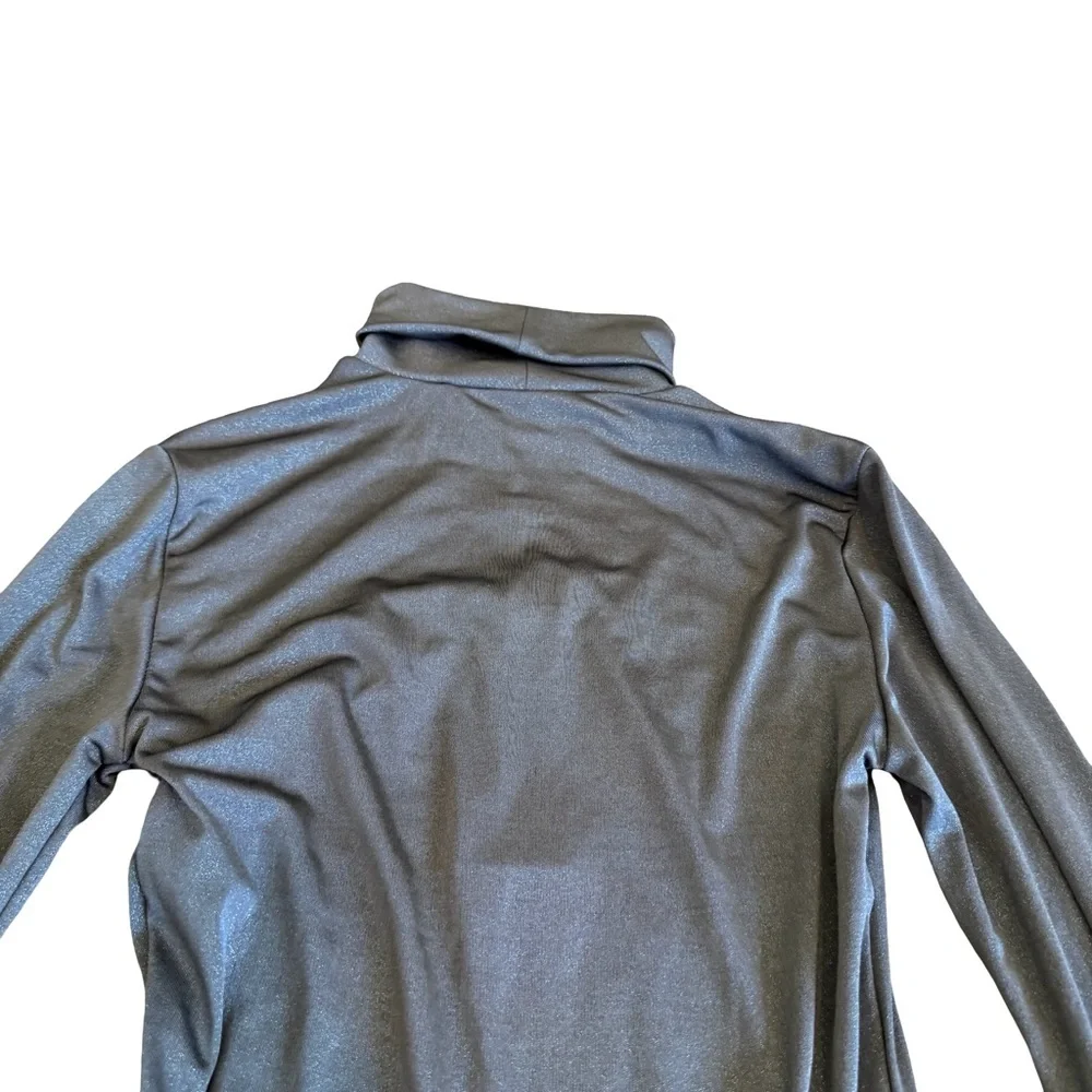 BCBGMaxAzria Turtleneck Bodysuit Shimmer Stretch Grey Long Sleeve Stretch XS NWT - Picture 9 of 15